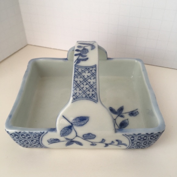 Vintage Other - Japanese Blue and White Porcelain bowl with handle